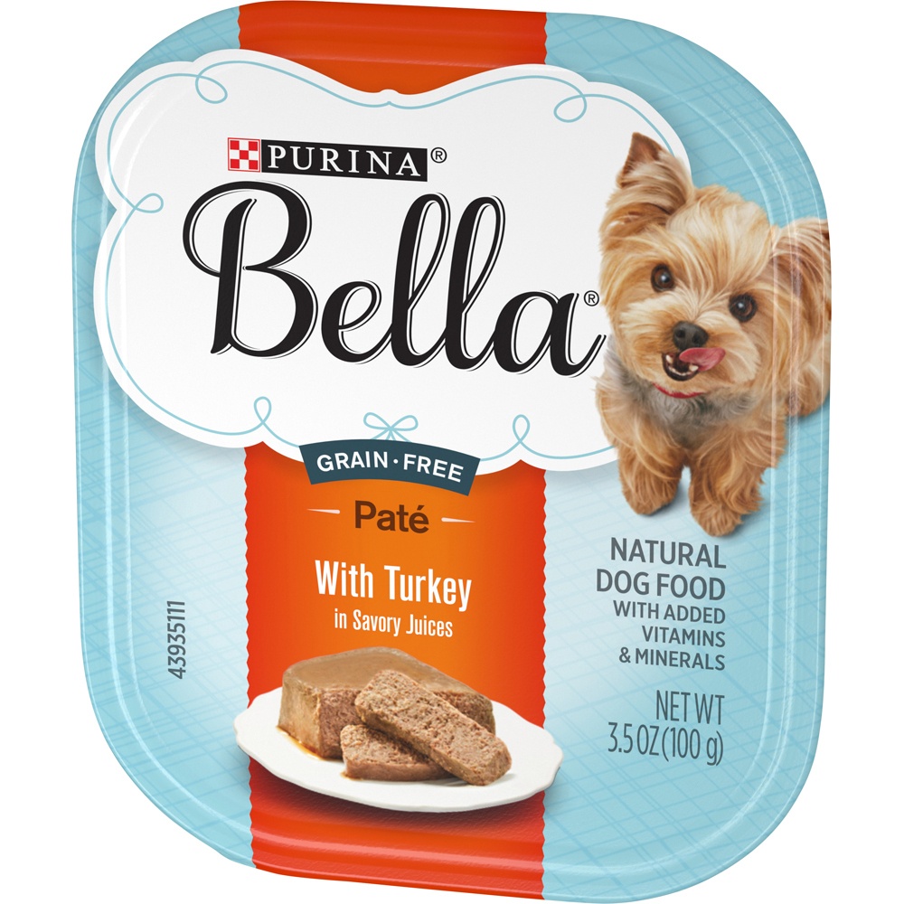 slide 5 of 9, Bella Purina Bella Grain Free Natural Small Breed Pate Wet Dog Food, Turkey in Savory Juices, 3.5 oz