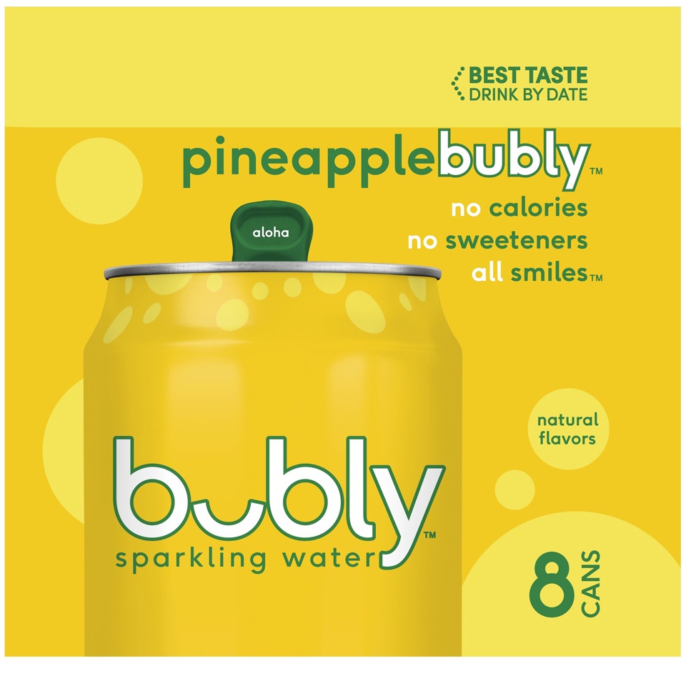 slide 3 of 4, bubly Pineapple Sparkling Water - 8 ct, 8 ct