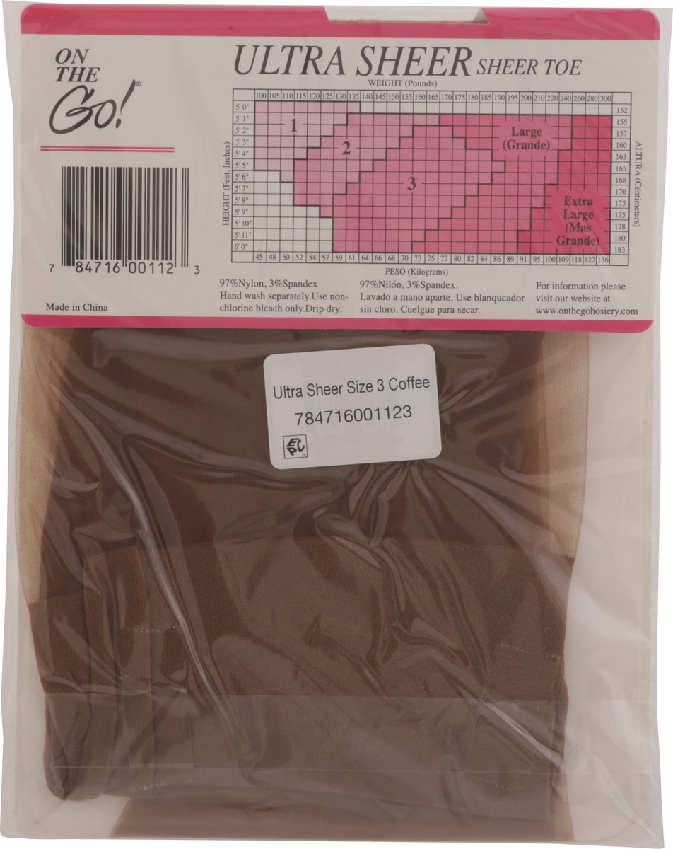 slide 2 of 11, On the Go Coffee Sheer Toe Size 3 1 ea, 1 ct