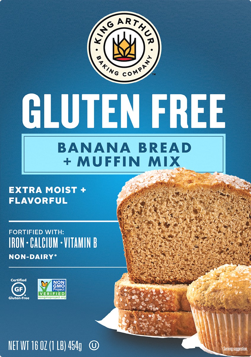 slide 2 of 10, King Arthur Baking Gluten Free Banana Bread + Muffin Mix 16 oz, 16 oz