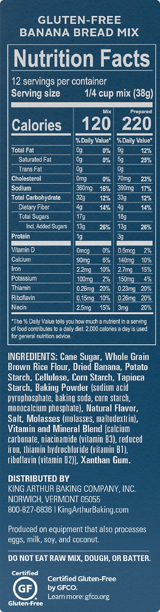 slide 9 of 10, King Arthur Baking Gluten Free Banana Bread + Muffin Mix 16 oz, 16 oz