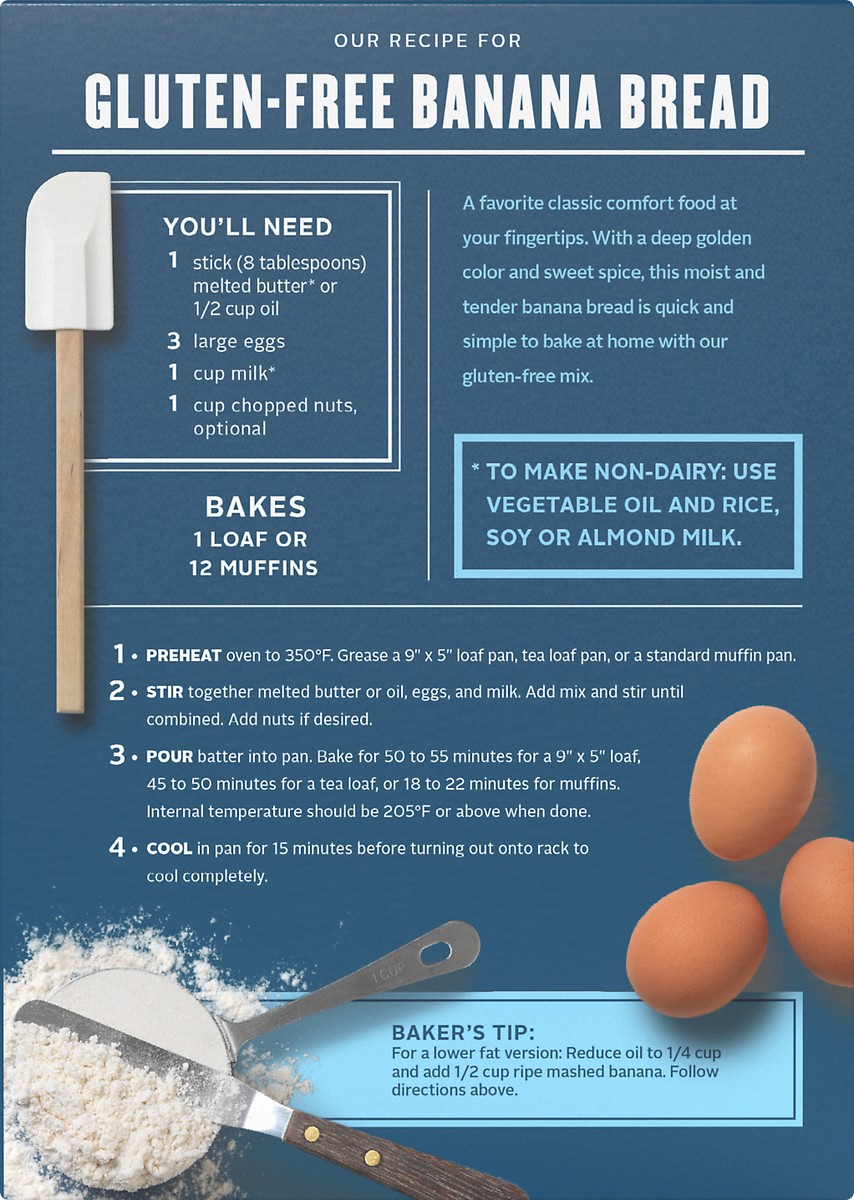 slide 4 of 10, King Arthur Baking Gluten Free Banana Bread + Muffin Mix 16 oz, 16 oz