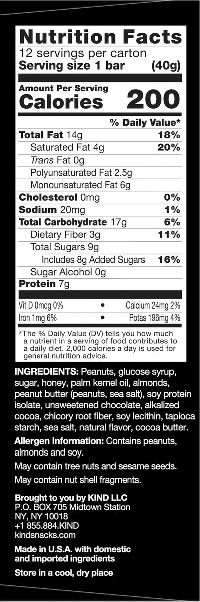 slide 3 of 9, KIND Healthy Snack Bar Value Pack, Peanut Butter Dark Chocolate, 7g Protein, Gluten Free Bars, 1.4 OZ, (12 Count), 12 ct