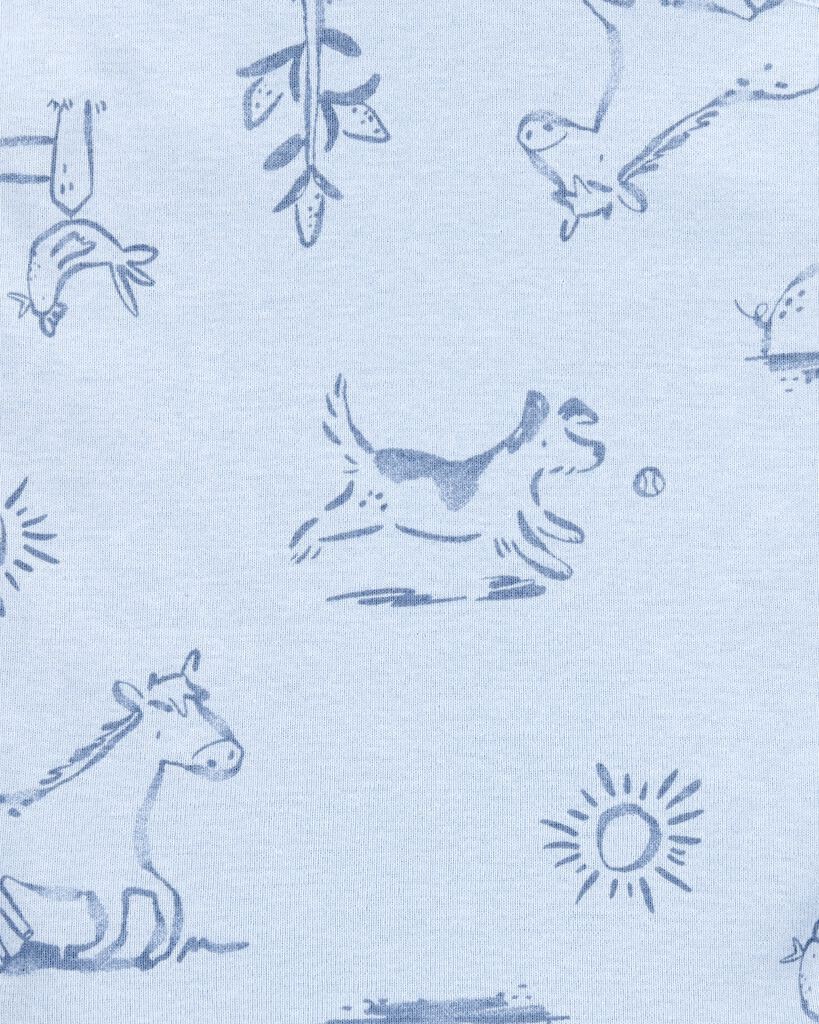 slide 5 of 7, Carter's Baby 5-Pack Dog Short-Sleeve Cotton Bodysuits - Blue Blue NB, 1 ct