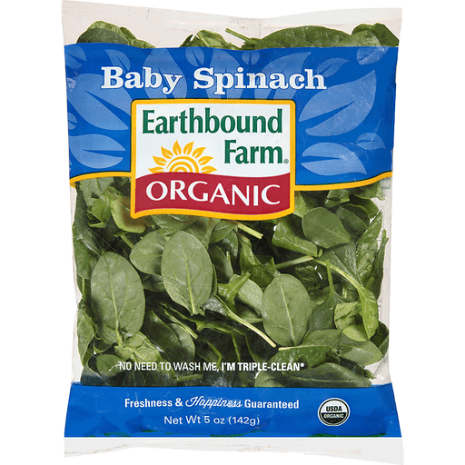 slide 1 of 1, Earthbound Farm Organic Baby Spinach, 5 oz