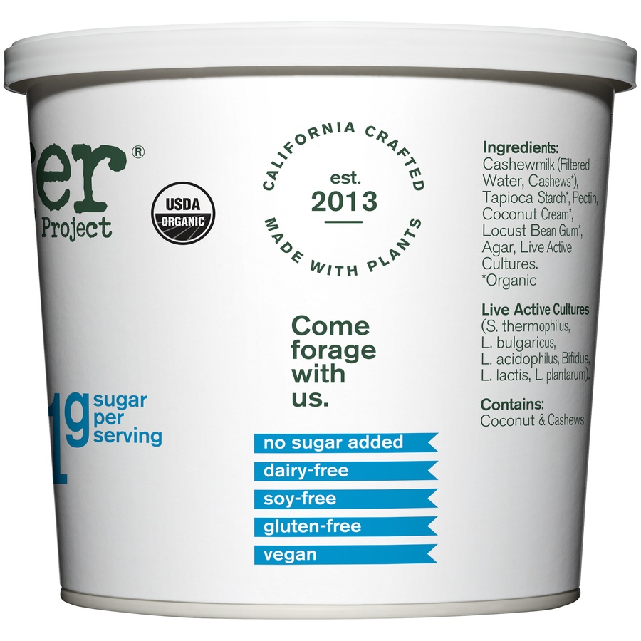 slide 2 of 4, Forager Project Organic Unsweetened Plain Cashew Yogurt, 24 fl oz