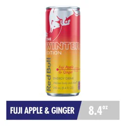 Red Bull Winter Edition Energy Drink, Fuji Apple & Ginger, 8.4 fl. oz. Can, 80mg Caffeine, Taurine & B Vitamins