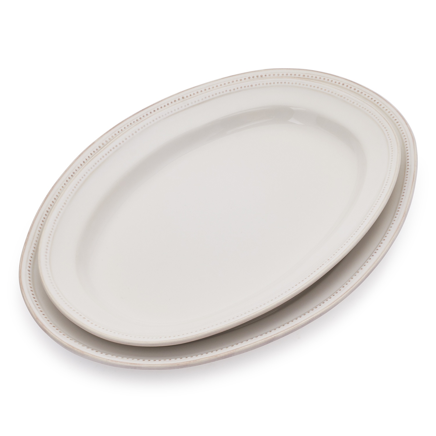 slide 1 of 1, Sur La Table Pearl Stoneware Oval Platters, 2 ct