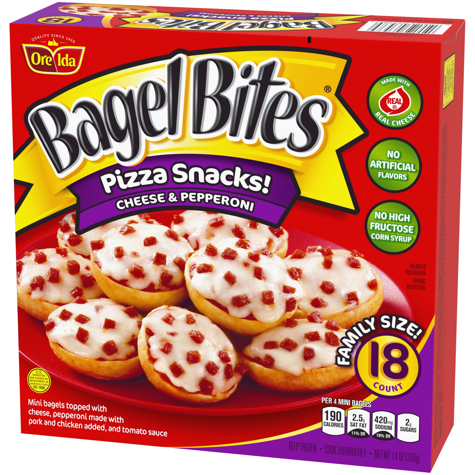 slide 3 of 6, Bagel Bites Cheese & Pepperoni Mini Pizzael Frozen Snacks, 14 oz