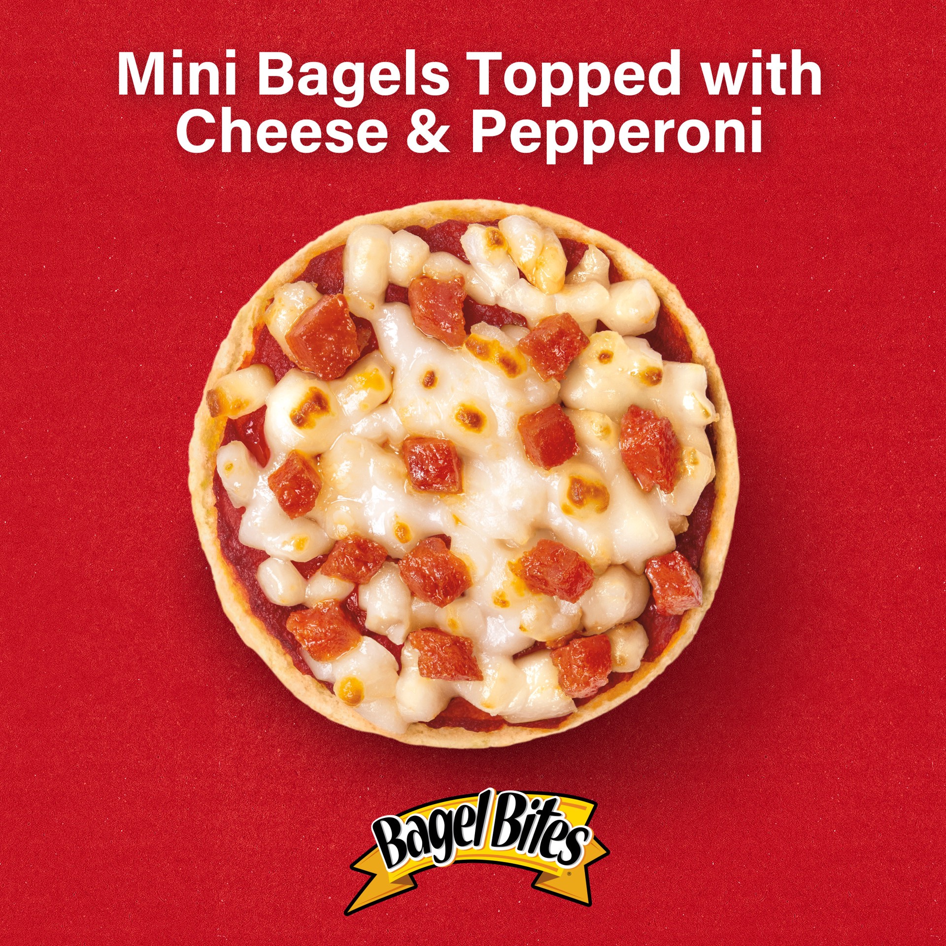 slide 5 of 5, Bagel Bites Cheese & Pepperoni Mini Pizza Bagel Frozen Snack & Appetizer, 18 ct