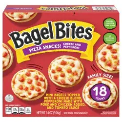 Bagel Bites Cheese & Pepperoni Mini Pizza Bagel Frozen Snack & Appetizer