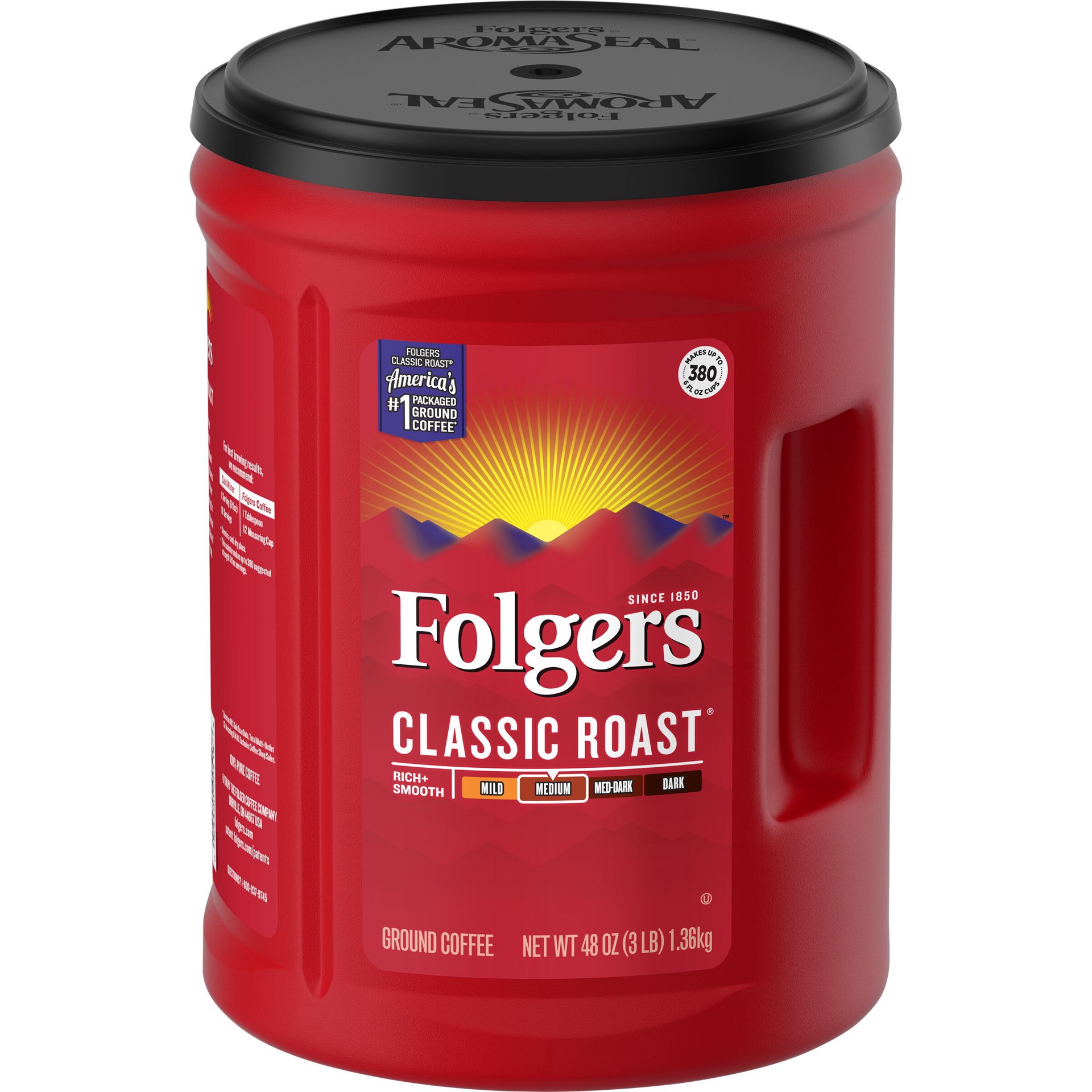 slide 1 of 4, Folgers Classic Roast Ground Coffee - 40.3 oz, 48 oz