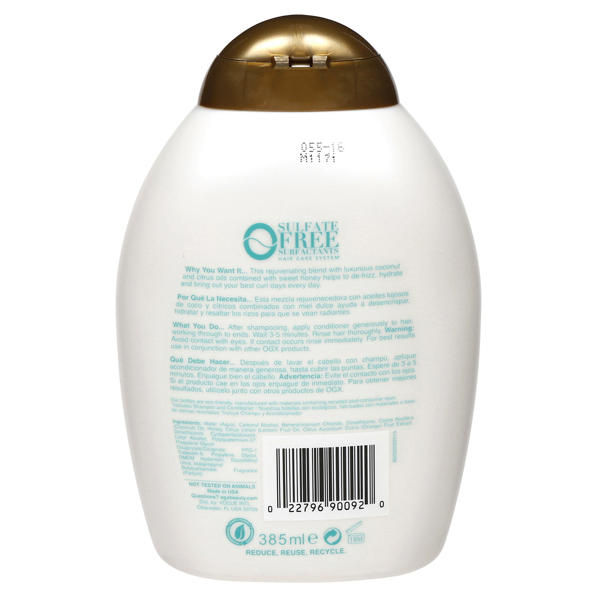 slide 2 of 3, OGX Quenching+ Coconut Curls Conditioner with Coconut Oil, Citrus Oil & Honey - 13 fl oz, 13 oz