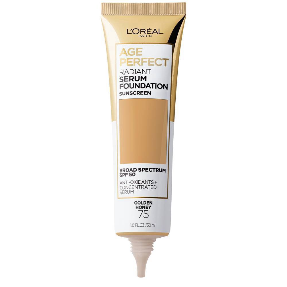 slide 3 of 7, L'Oréal L'Oreal Paris Age Perfect Radiant Serum Foundation with SPF 50 - 75 Golden Honey - 1 fl oz, 1 fl oz