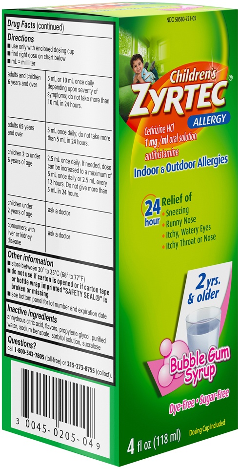 slide 2 of 6, Children's Zyrtec 24 Hour Allergy Relief Syrup - Bubble Gum - Cetirizine - 4 fl oz, 4 fl oz