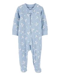 Carter's Baby Floral 2-Way Zip Cotton Sleep & Play Pajamas - Blue, 6M