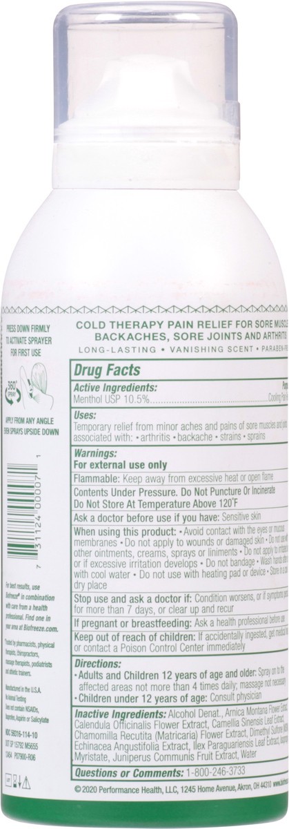 slide 4 of 9, Biofreeze Menthol Pain Relief Spray 3 fl oz, 3 fl oz