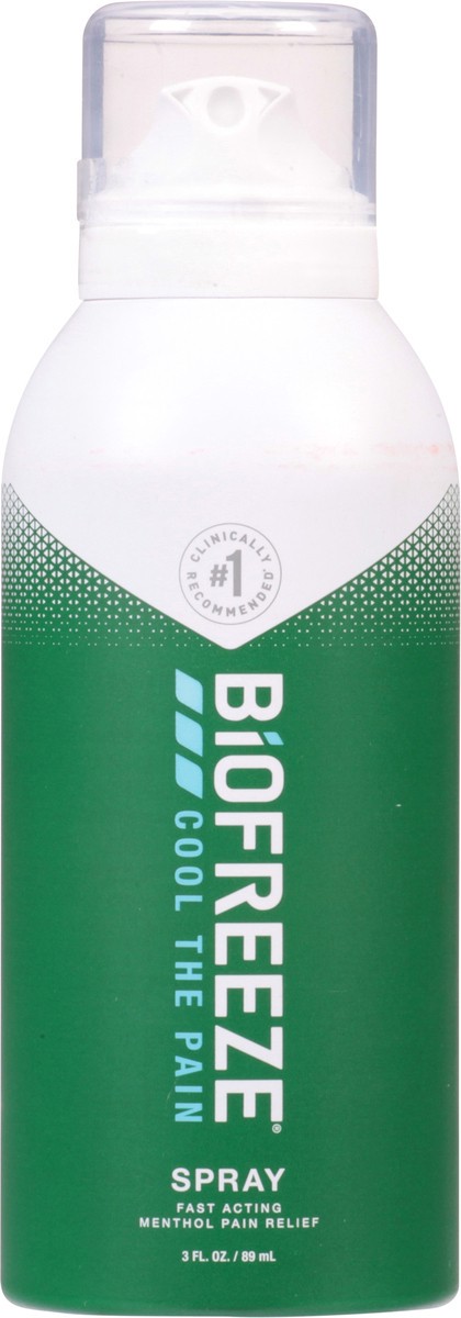 slide 1 of 9, Biofreeze Menthol Pain Relief 360 Colorless Spray - 3 oz, 3 fl oz