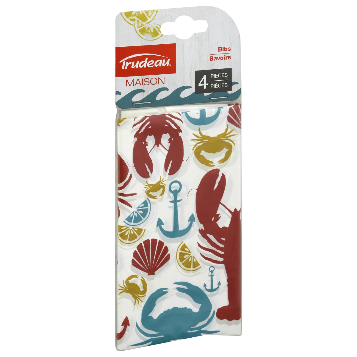 slide 3 of 9, Trudeau Seafood Bib, 1 ct