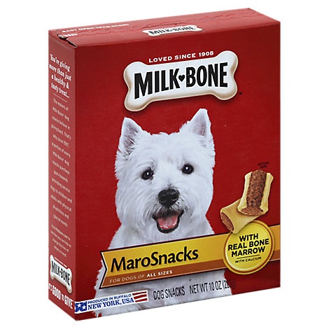 slide 1 of 1, Milk-Bone Marosnacks Dog Snacks For All Sizes With Real Bone Marrow Box, 10 oz