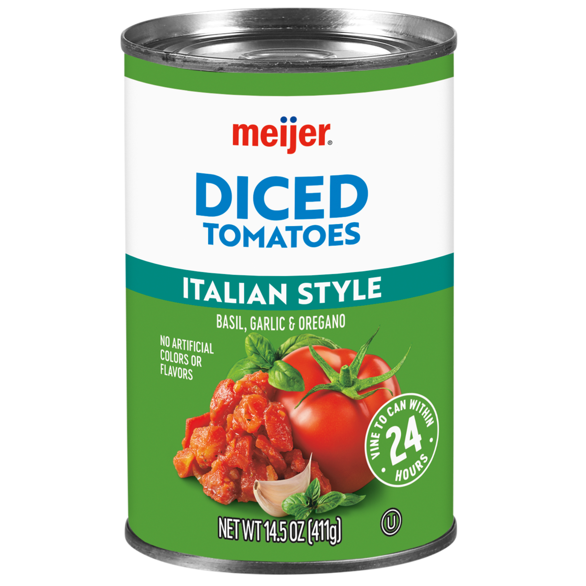 slide 1 of 2, Meijer Italian Style Diced Tomatoes, 14.5 oz