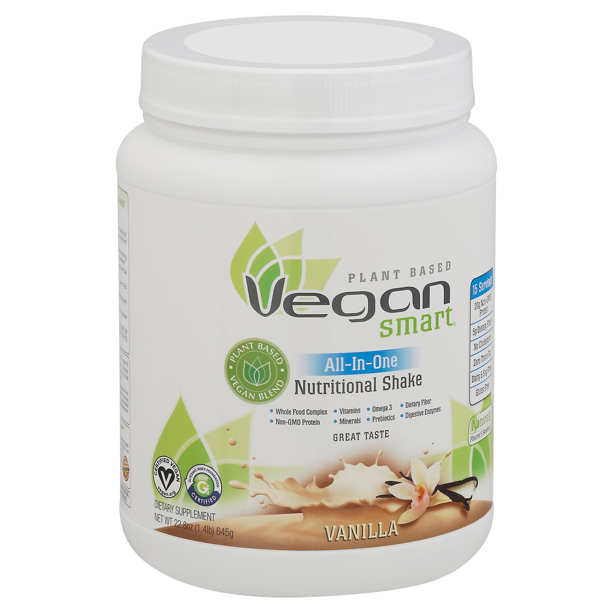slide 4 of 9, Naturade VeganSmart All-In-One Plant Based Nutritional Shake - Vanilla - 22.8oz, 22.8 oz