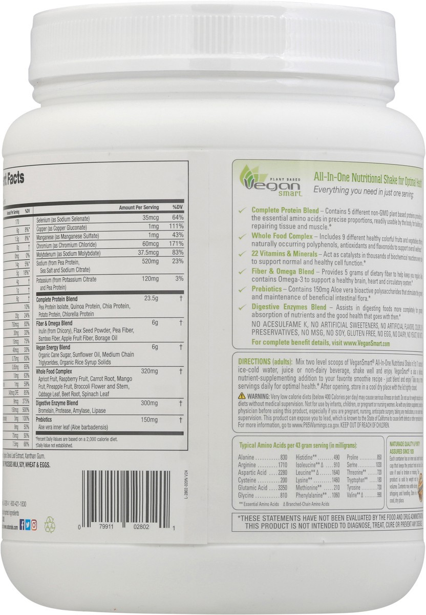 slide 7 of 9, Naturade VeganSmart All-In-One Plant Based Nutritional Shake - Vanilla - 22.8oz, 22.8 oz