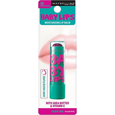 slide 1 of 1, Maybelline Baby Lips Moisturizing Lip Balm Grape Vine, 0.15 oz