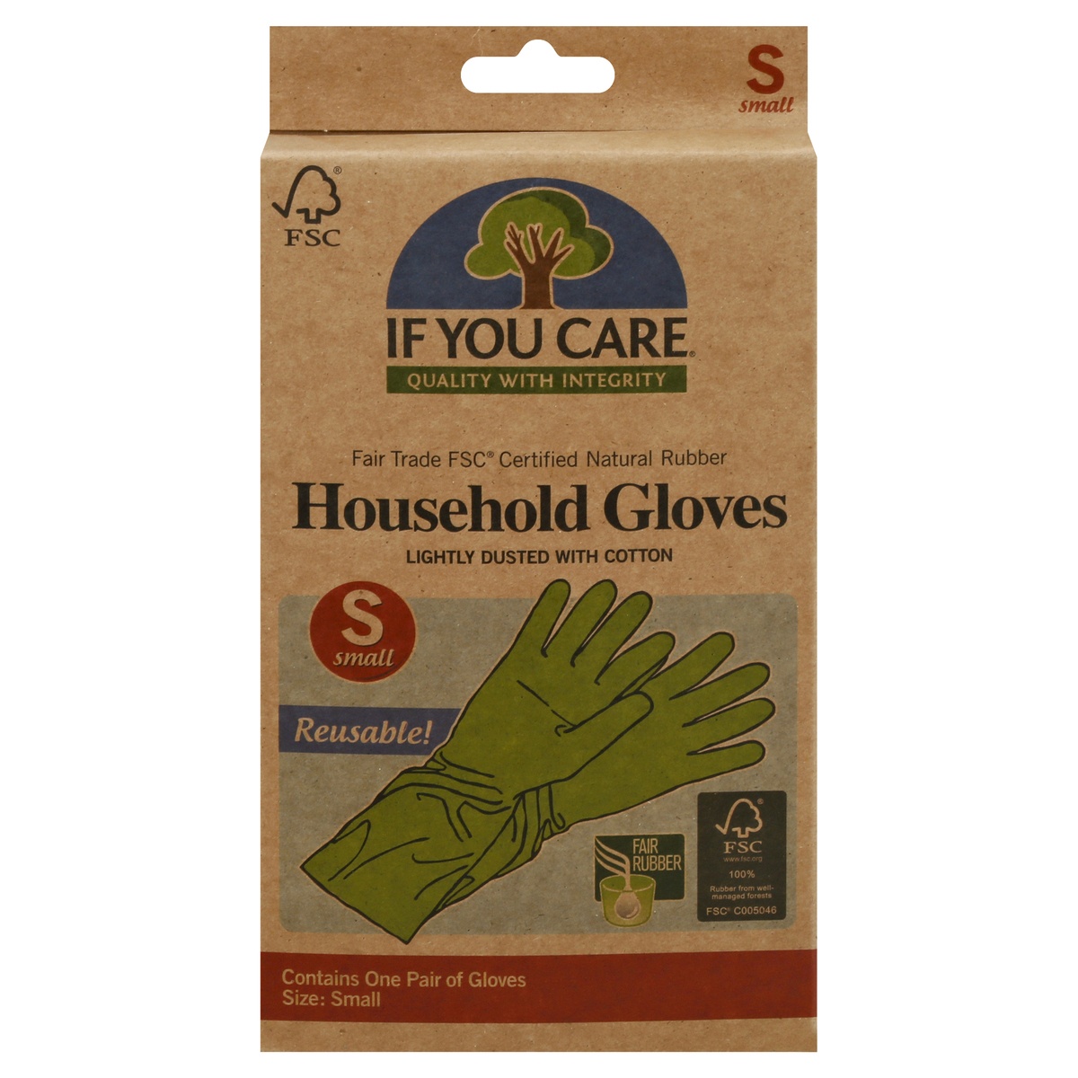 slide 1 of 1, If You Care Reusable Small Household Gloves, 1 ct