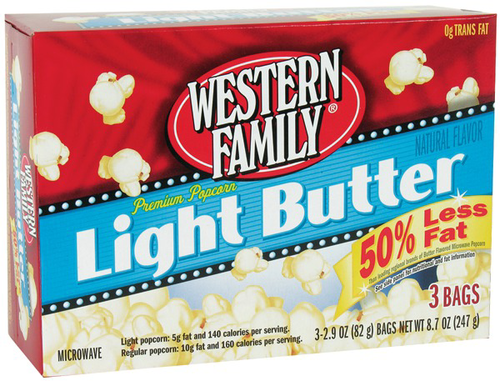 slide 1 of 1, Western Family Micr Butter Lite Popcorn, 8.7 oz