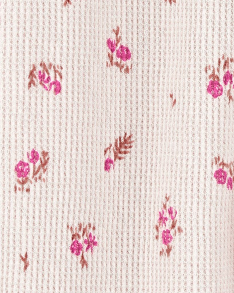 slide 2 of 2, Carter's Baby Floral 2-Way Zip Thermal Sleep & Play Pajamas - Khaki Khaki 6M, 1 ct