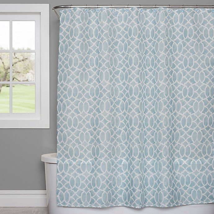 slide 1 of 2, Saturday Knight Watercolor Lattice Shower Curtain, 1 ct