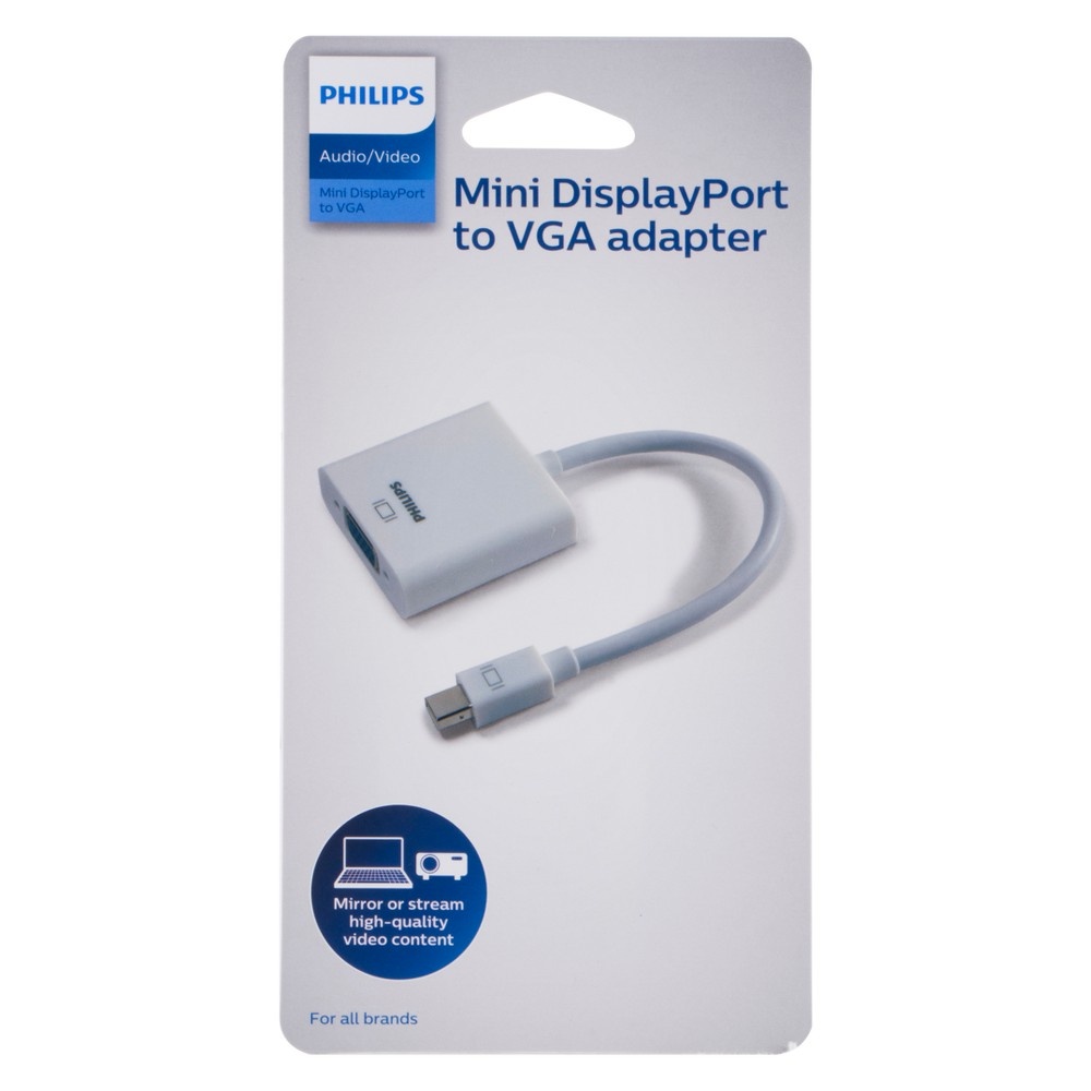 slide 4 of 4, Philips Mini DisplayPort to VGA Adapter - White, 1 ct