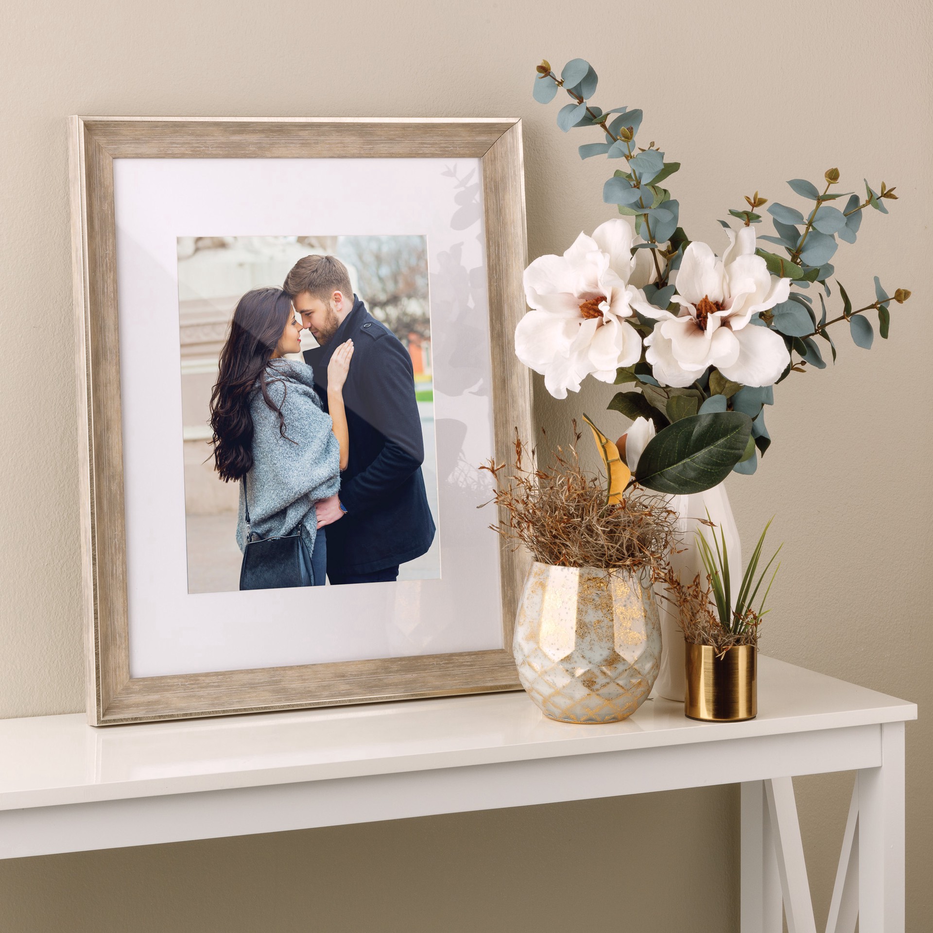 slide 4 of 5, Champagne Frame With Mat By Studio Decor, 11 in x 14 in mat