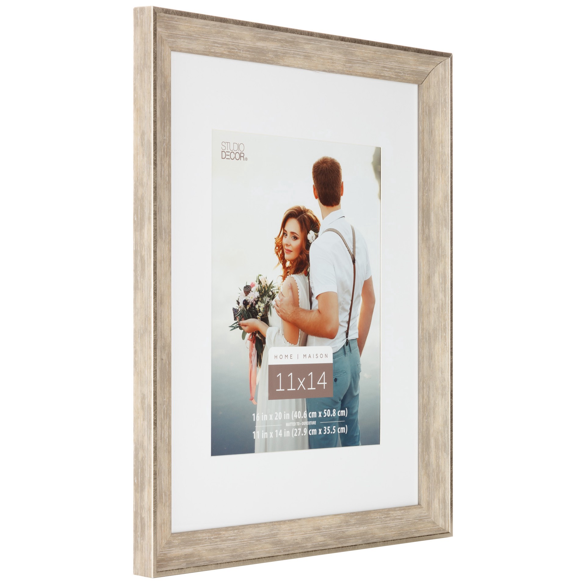 slide 3 of 5, Champagne Frame With Mat By Studio Decor, 11 in x 14 in mat