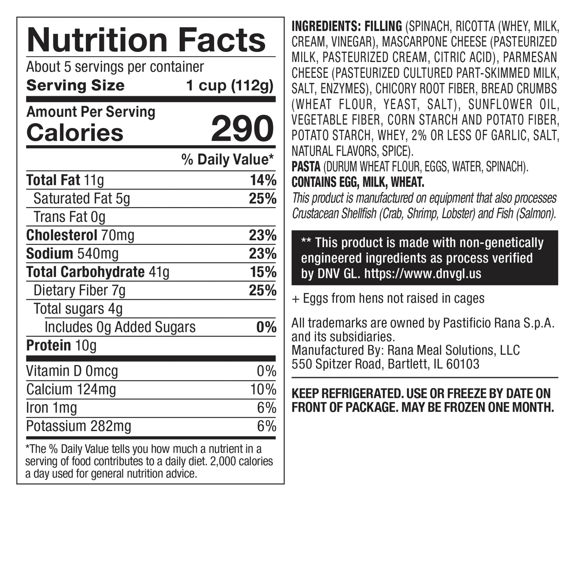 slide 6 of 7, Rana Spinach & Cheese Tortelloni 20 oz Refrigerated Pasta, 20 oz
