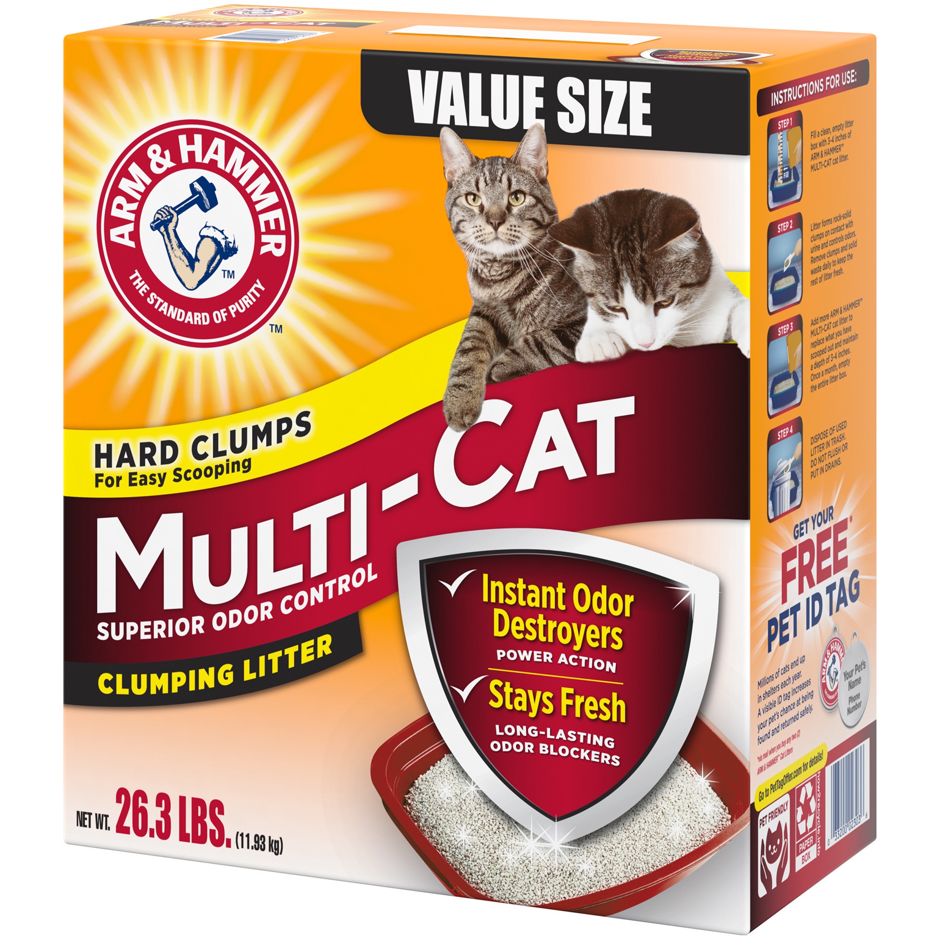 slide 3 of 4, Arm & Hammer Multi Cat Multi Cat Litter, 26.3 lb