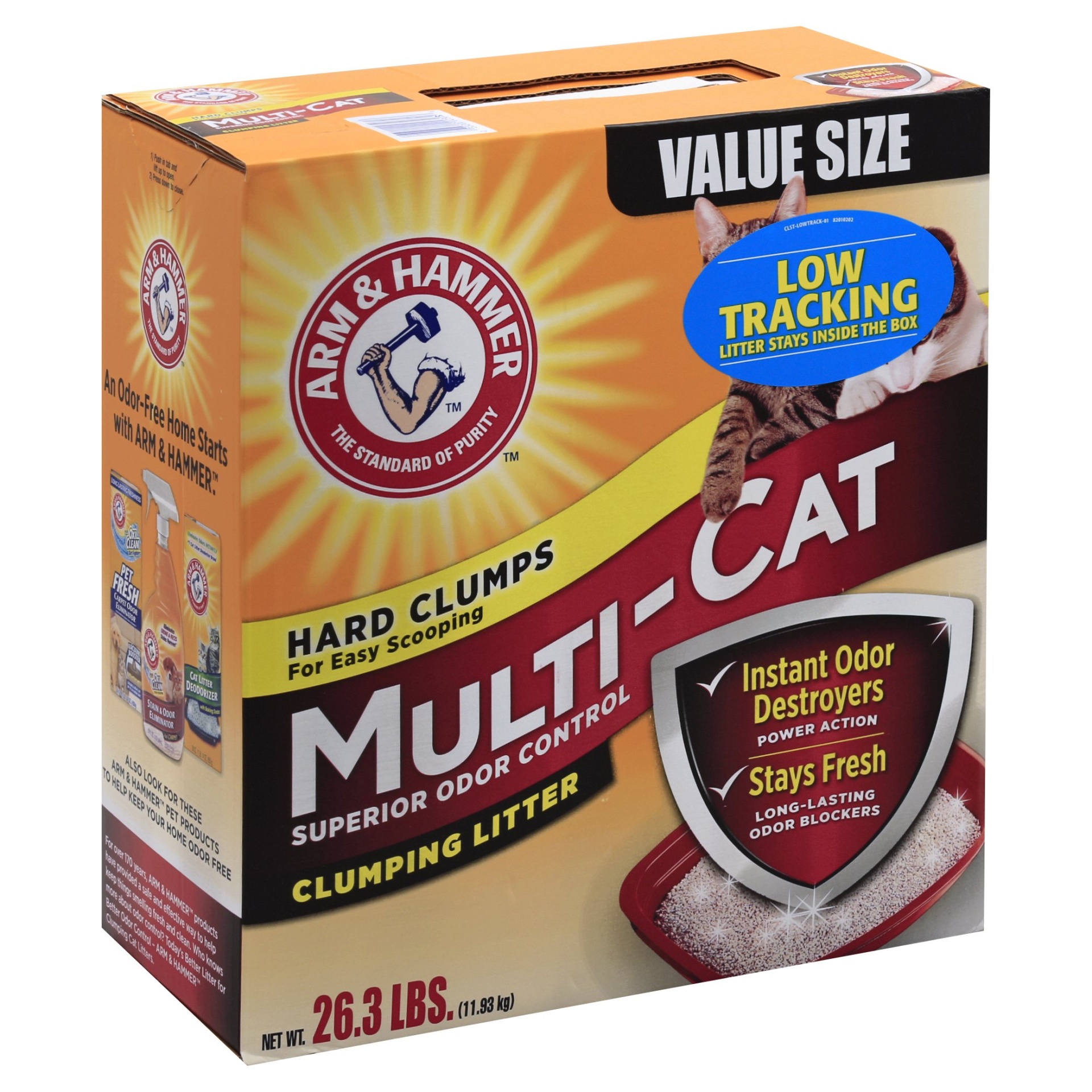 slide 1 of 3, ARM & HAMMER Multi-Cat Clumping Cat Litter, 26.3 lb