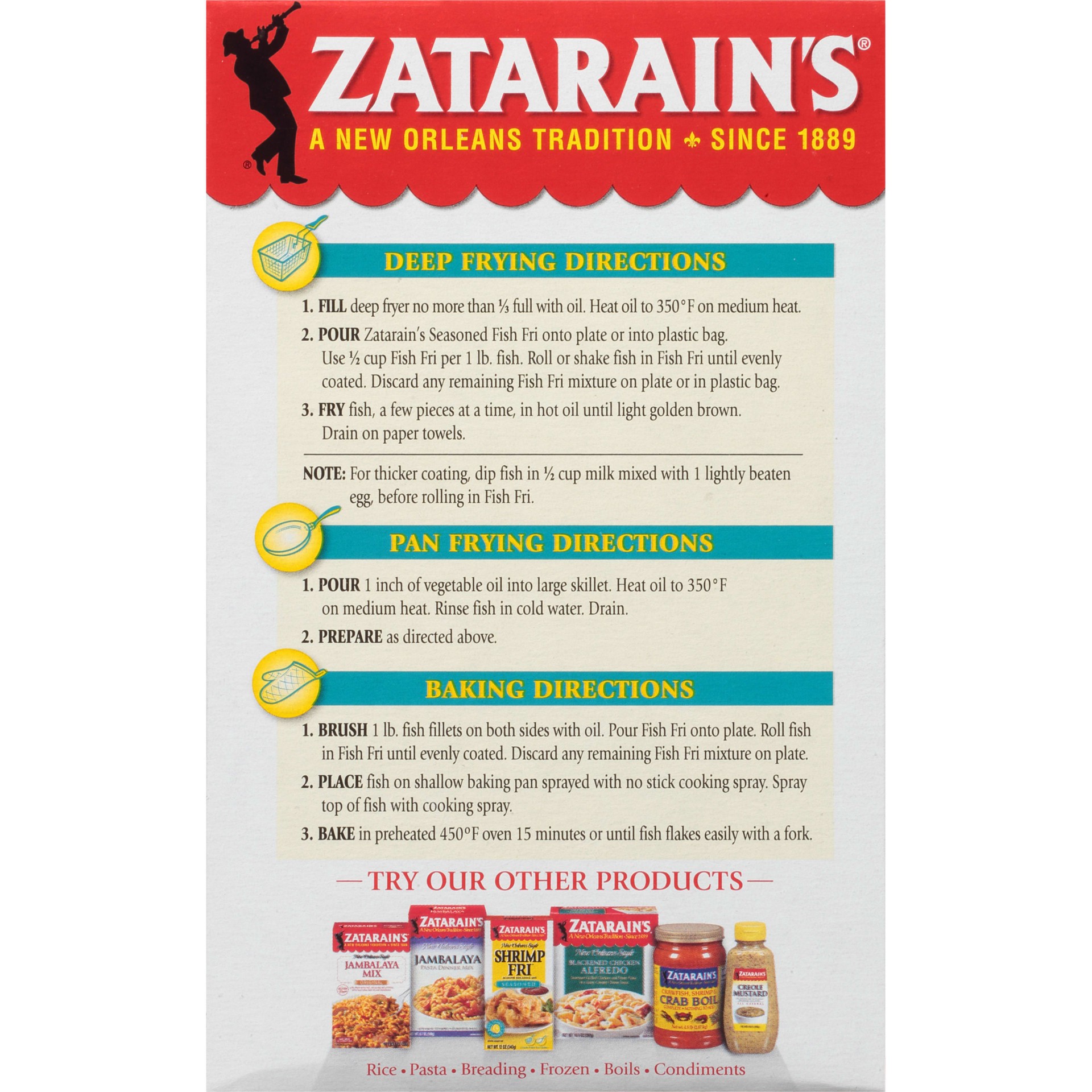 slide 3 of 5, Zatarain's Fish Fry - Seasoned, 24 oz