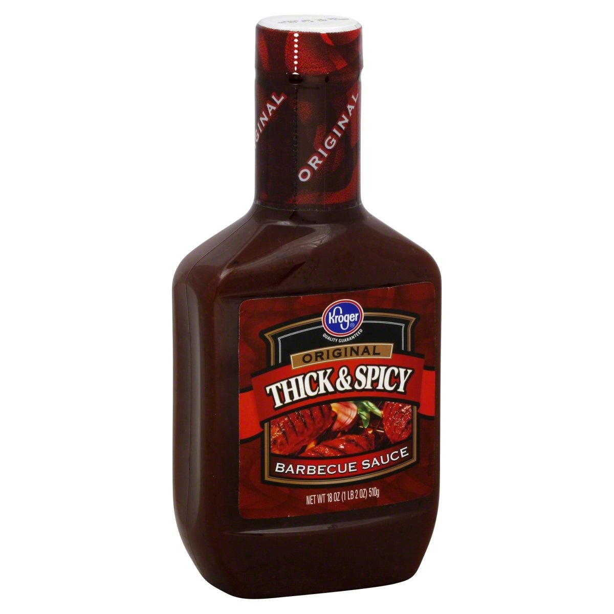 slide 1 of 1, Kroger Thick & Spicy Barbecue Sauce, 18 oz
