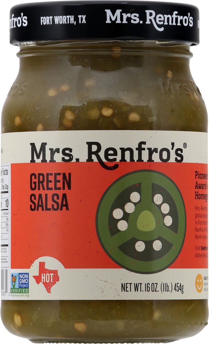 slide 4 of 12, Mrs. Renfro's Hot Green Salsa 16 oz, 16 oz