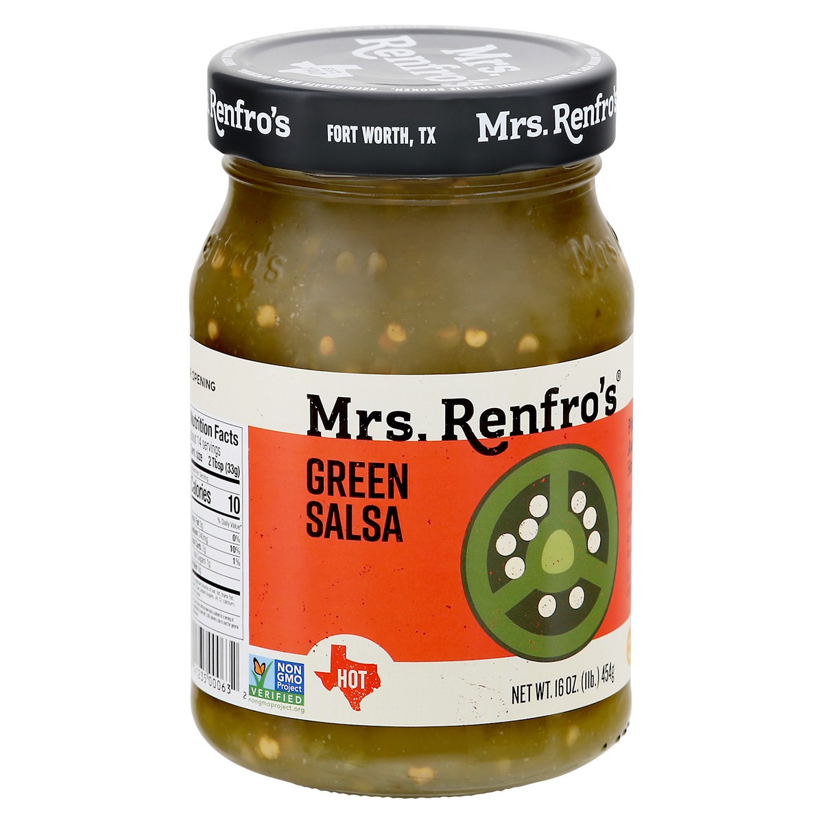 slide 10 of 12, Mrs. Renfro's Hot Green Salsa 16 oz, 16 oz