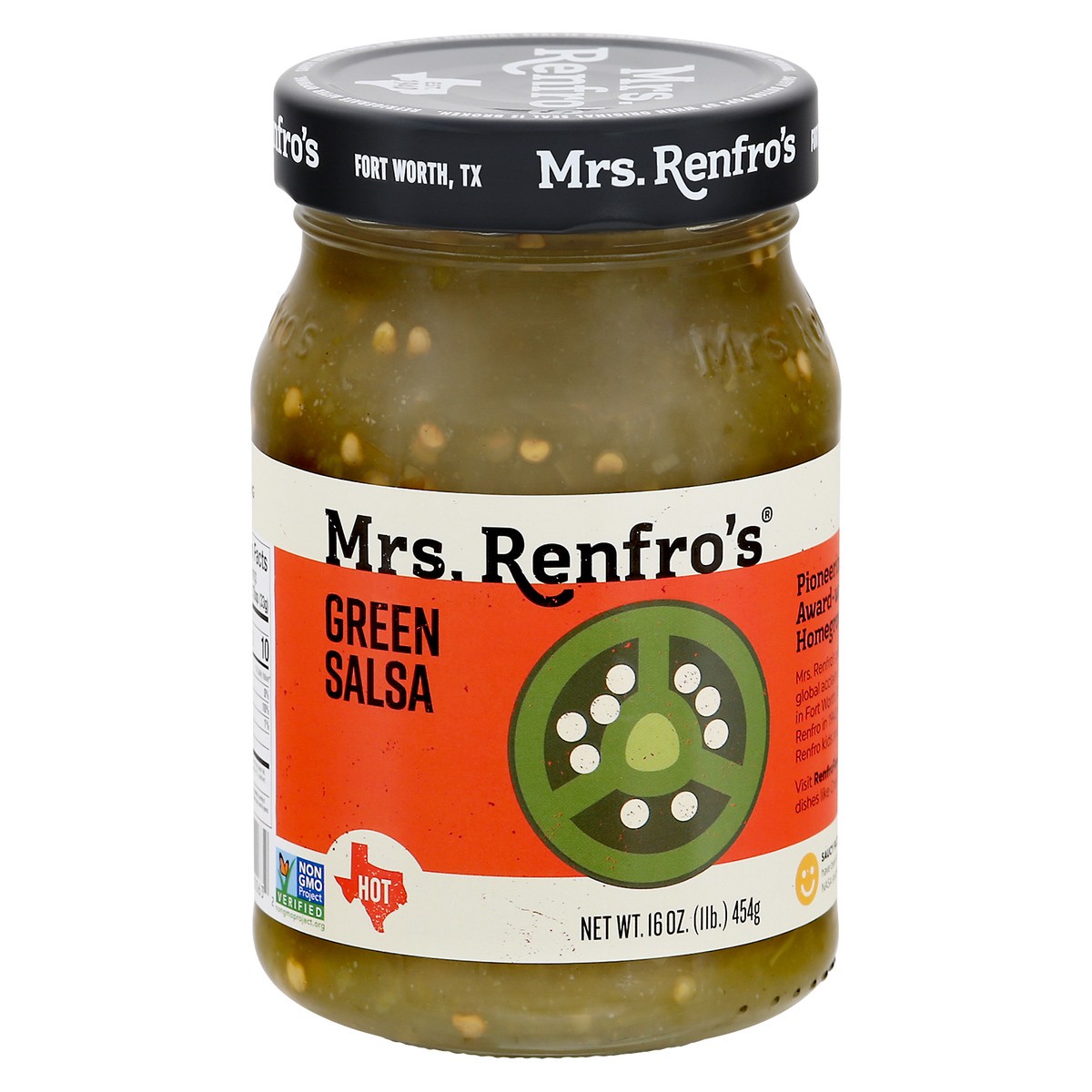 slide 1 of 12, Mrs. Renfro's Hot Green Salsa 16 oz, 16 oz