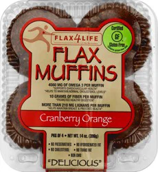 Flax4Life Gluten Free Flax Cranberry Orange Muffins