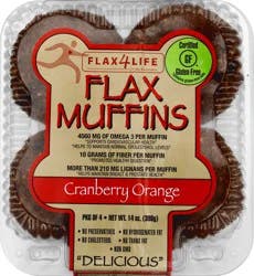 Flax4Life Gluten Free Flax Cranberry Orange Muffins
