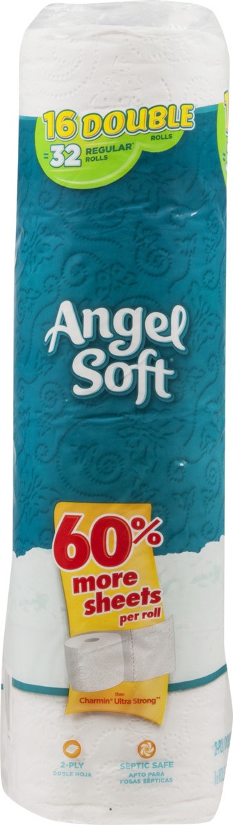 slide 6 of 9, Angel Soft Softness & Strength Unscented 2-Ply Double Rolls Bathroom Tissues, 16 ct