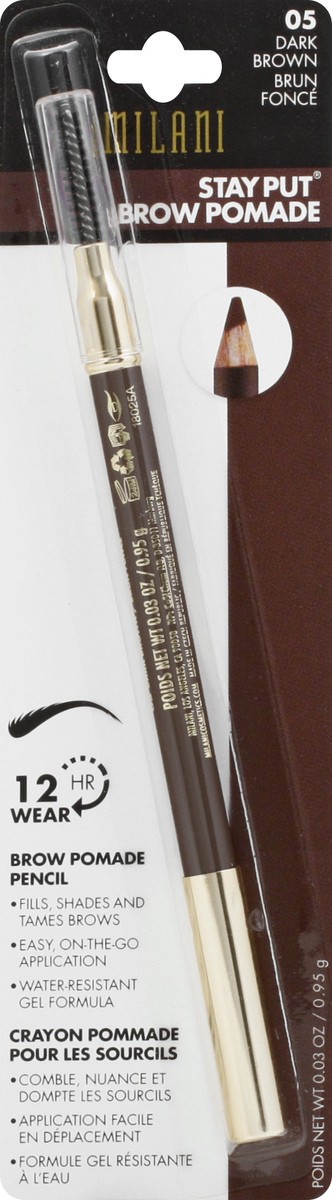 slide 3 of 9, Milani Dark Brown Brow Pomade Pencil, 0.037 oz