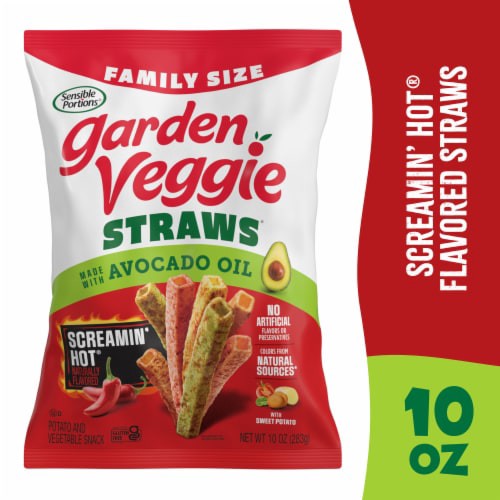 slide 1 of 1, Sensible Portions® Garden Veggie Straws® Avocado Oil Screamin' Hot Veggie Chips, 10 oz