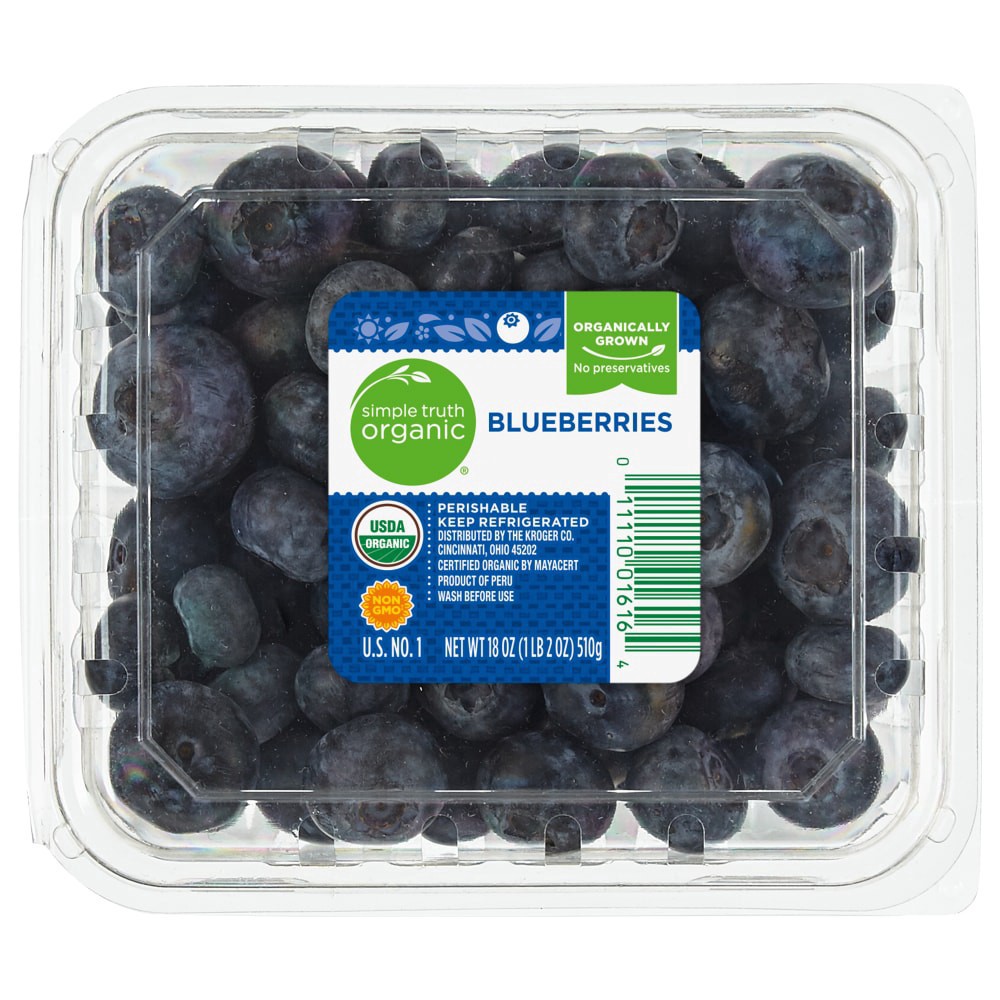 slide 1 of 2, Simple Truth Organic Blueberries, 18 oz