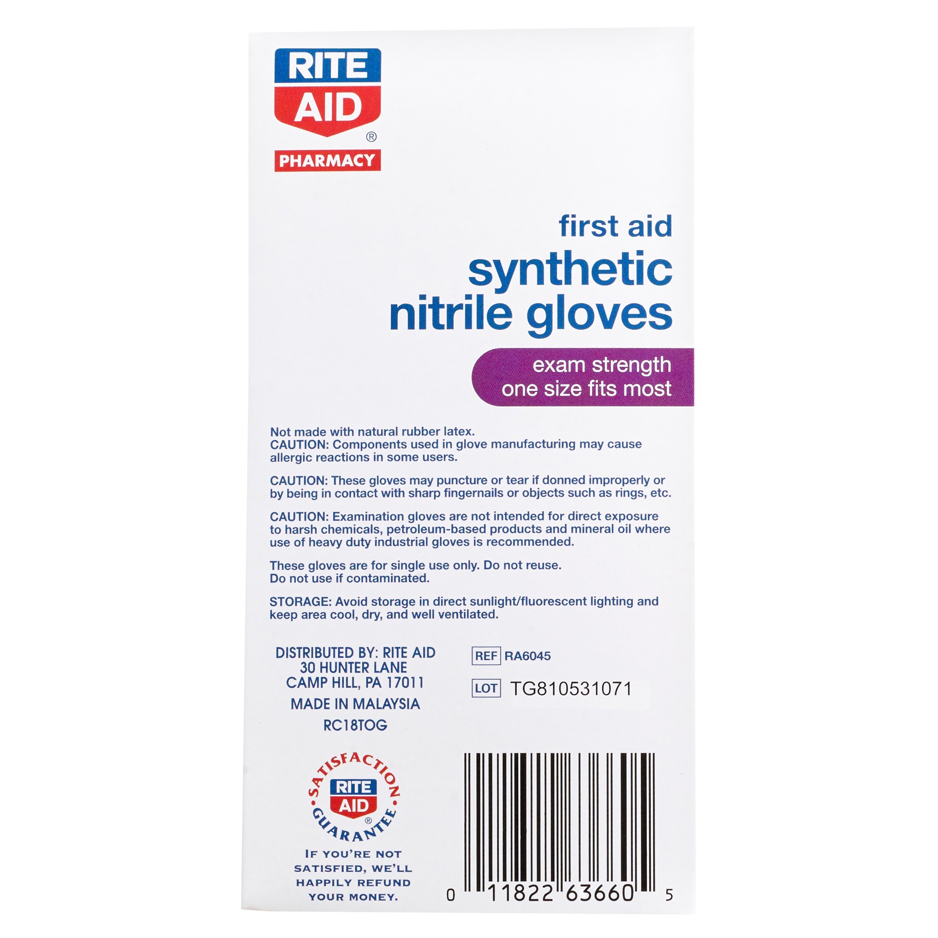 slide 2 of 2, Rite Aid First Aid Synthetic Nitrile Gloves, 50 ct